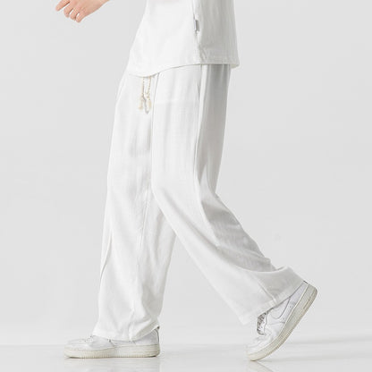 Chinese Style Cotton And Linen Trousers Linen Straight Pants Loose Casual Pants Harem Pants Hong Kong Style