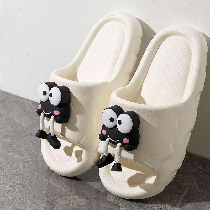 New Cartoon Frog Slippers Indoor Soft Soled Non-slip Floor Bathing Slipper For Women House Shoes Summer Couple Slippers