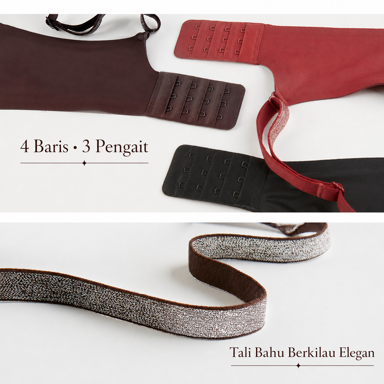 EDRAME bra push up tanpa kawat 99128 dengan cup 3D dan tali berkilau — detail 12