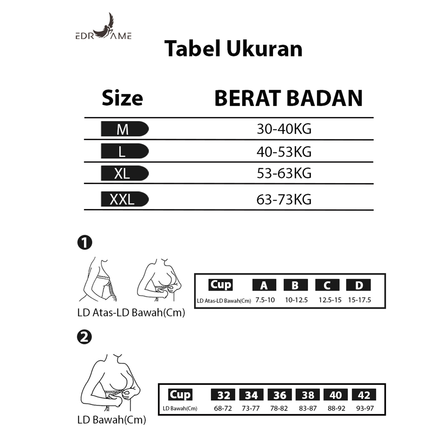EDRAME miniset bra remaja seamless tanpa kawat S004 — detail 8