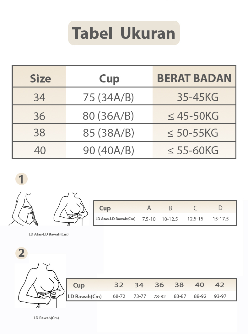 EDRAME bra push up seamless 659 dengan detail pendant — detail 13