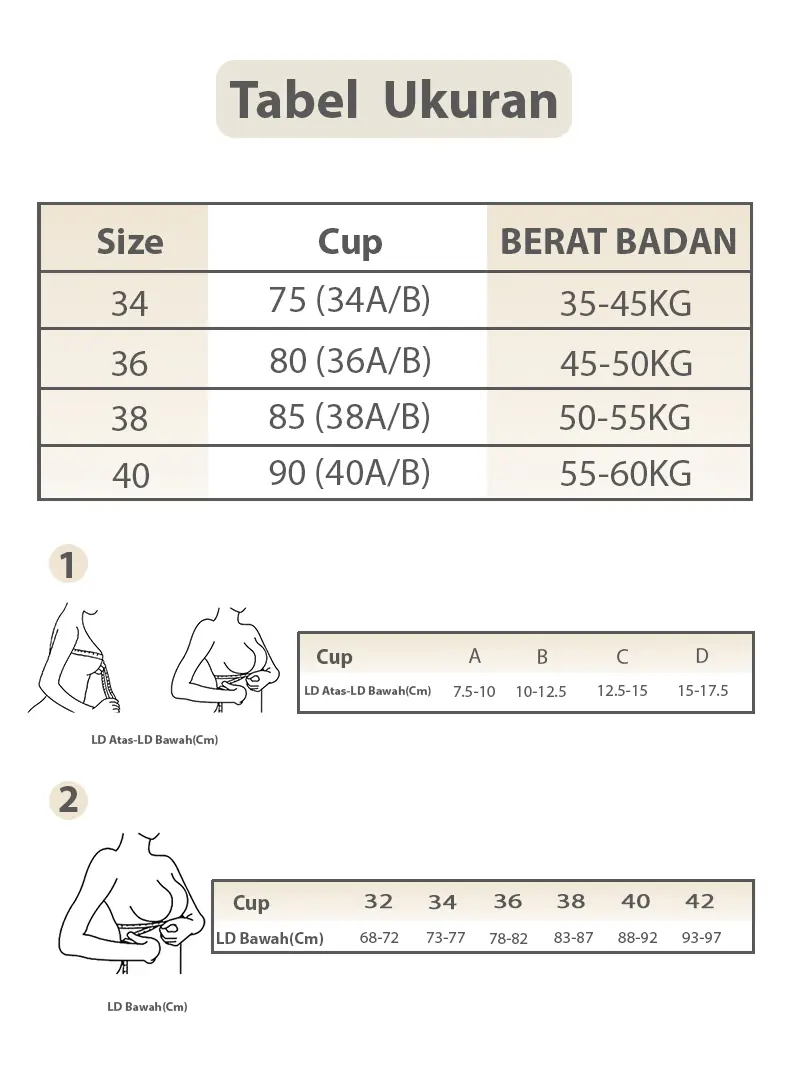 EDRAME bra push up tanpa kawat 637 dengan cup tipis — detail 12