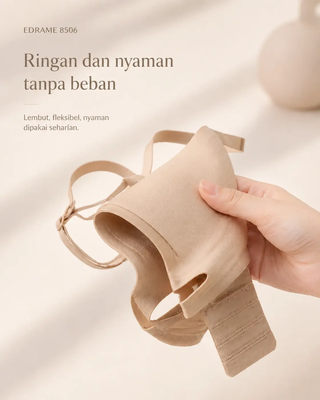 EDRAME bra seamless tanpa kawat 8506 dengan jelly support — detail 6